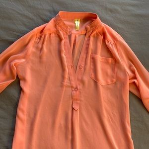 Sheer peach tunic